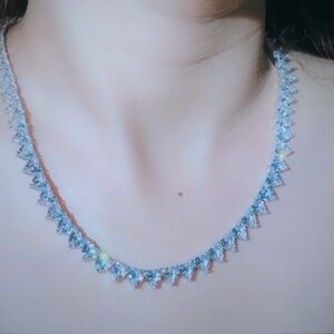 18k gold Zirconia heart TENNIS NECKLACE